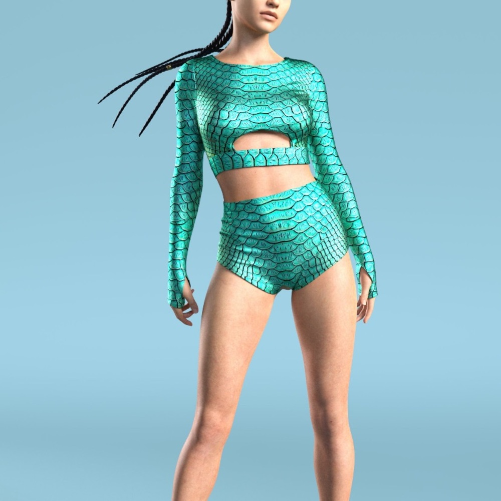 Dragon Print Festival Rave Set - Picture 2 of 7